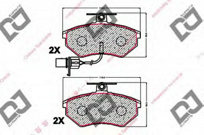DJ PARTS bp2004 -  Комплект тормозных колодок, дисковый тормоз